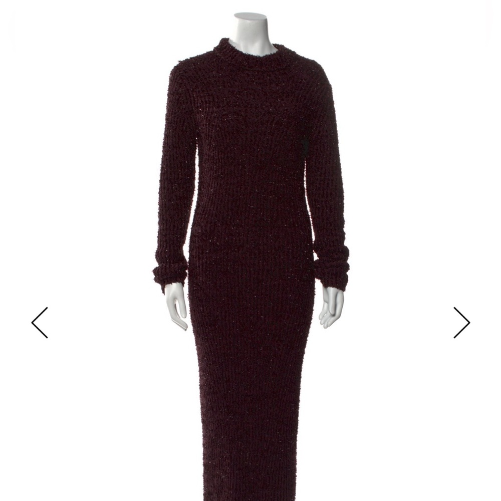 Helmet Lang Burgundy Sweater Maxi Dress
